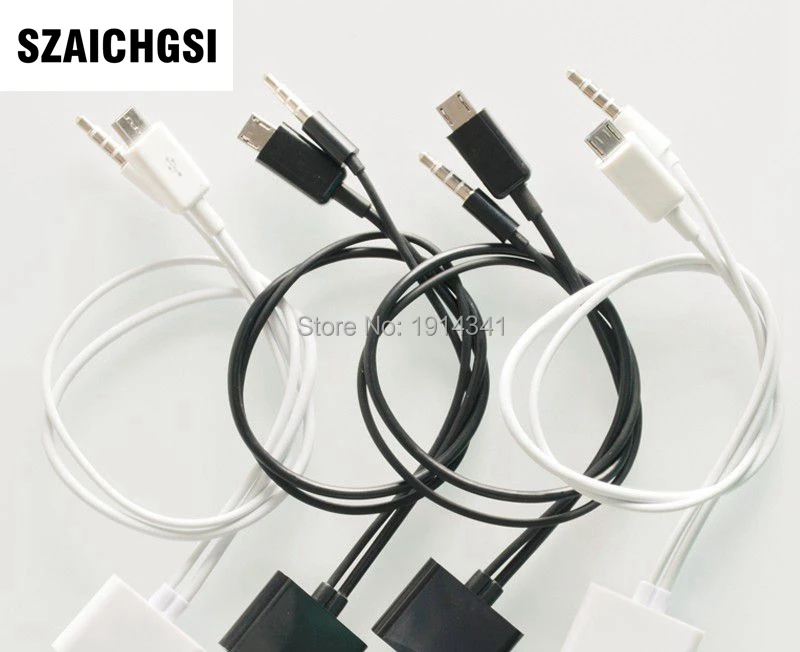 SZAICHGSI 30 Pin к Micro Кабель адаптер с аудио для Samsung S6 S7 S4 зарядного устройства оптовая