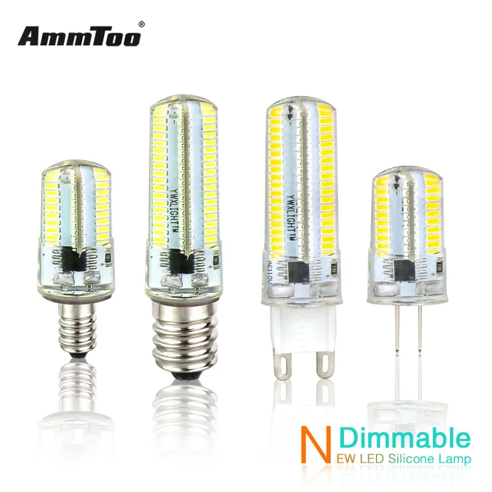 Светодиодная лампа G4 G9 SMD 3014 силиконовая E11 E12 E14 E17 64Led 152Led 220 В 110 угол обзора 360