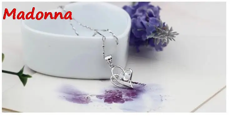 Модный Романтический посеребренный кулон с двойным сердцем дизайн любви