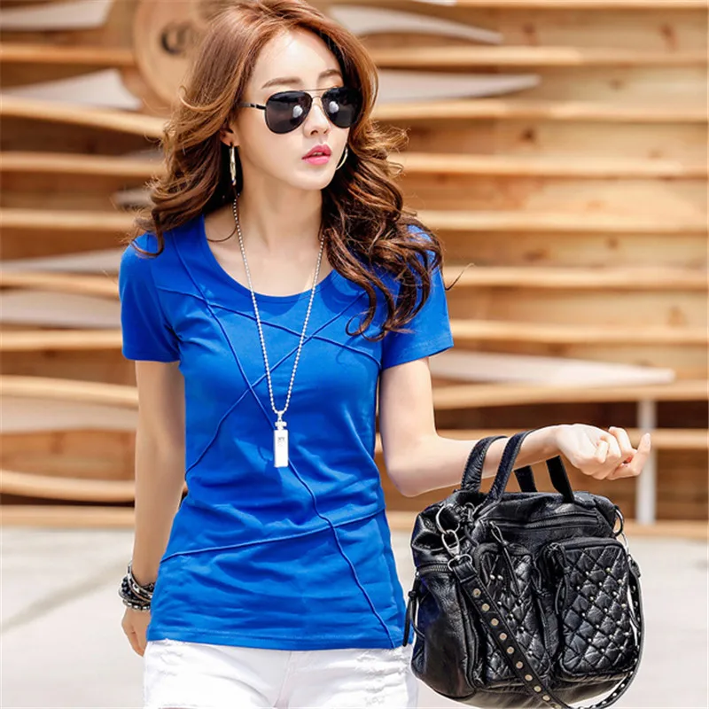 Летняя женская футболка s 2018 модная Новая с коротким рукавом топы большие размеры