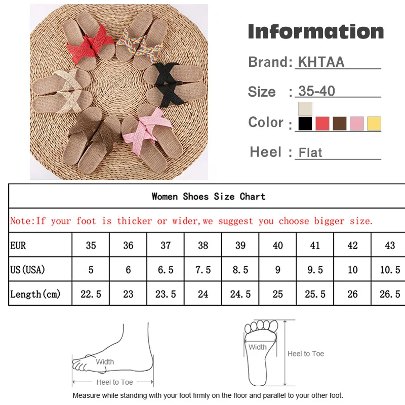 

Summer Women Beach Slippers Comfortable Flax Flip Flop Female Non-slip Hemp Slides Ladies Cross-Tied Home Casual Shoes Sandals
