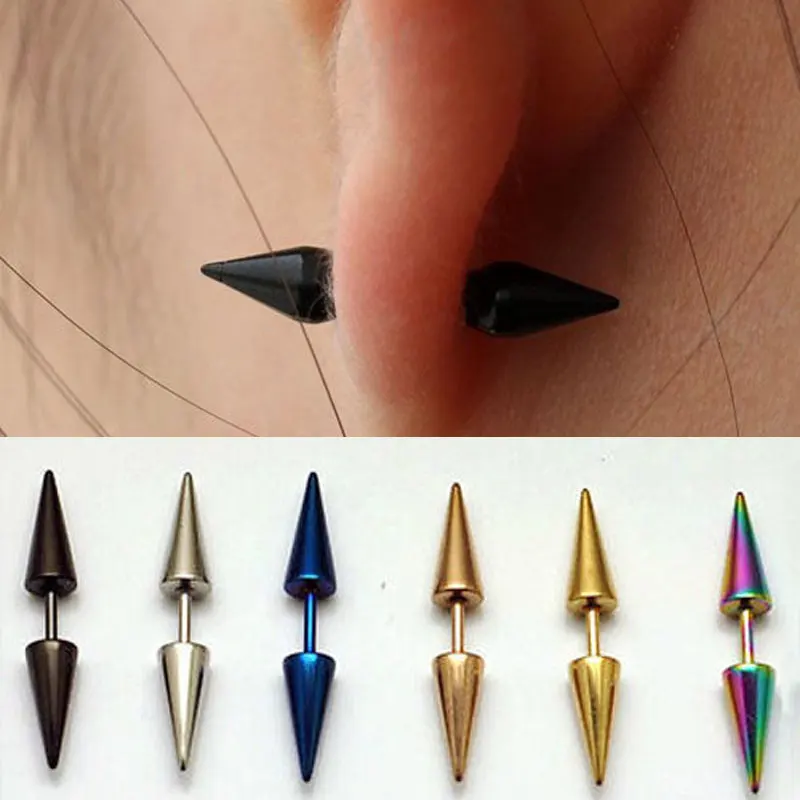 2 шт унисекс панк Рок уникальная из нержавеющей стали конусные заклепки серьги