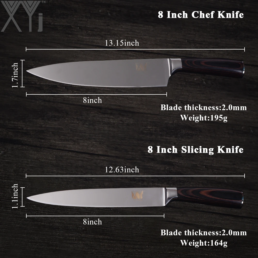 XYj зеркальный Стиль кухонный нож из нержавеющей стали острый и прочный для