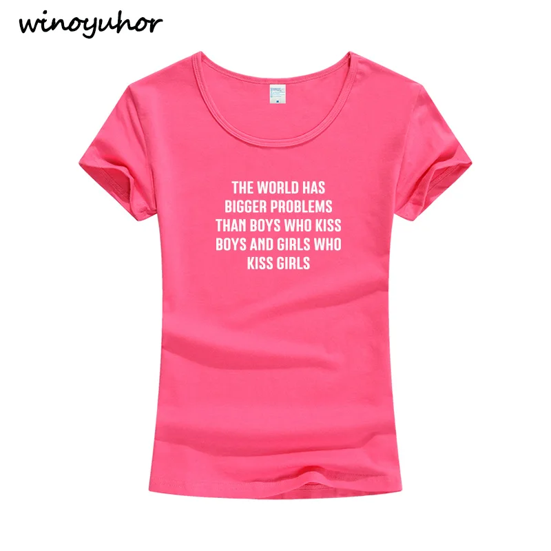 Футболка для мальчиков и девочек с надписью The World Has More Problems Than Boys Who Kiss футболки