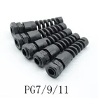 Кабельный ввод M12 PG7PG9PG11, 5 шт., водонепроницаемый, пластиковый гибкий спиральный протектор от натяжения для резьбы 3,5-6 мм