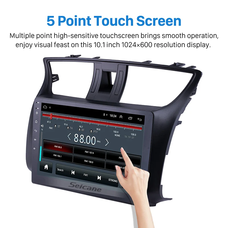 Seicane 2DIN Android 9.1 Автомобильный мультимедийный плеер для Nissan Sylphy 2012 2013-2016 с сенсорным экраном GPS навигацией 10.1 дюйма стерео задней камерой.