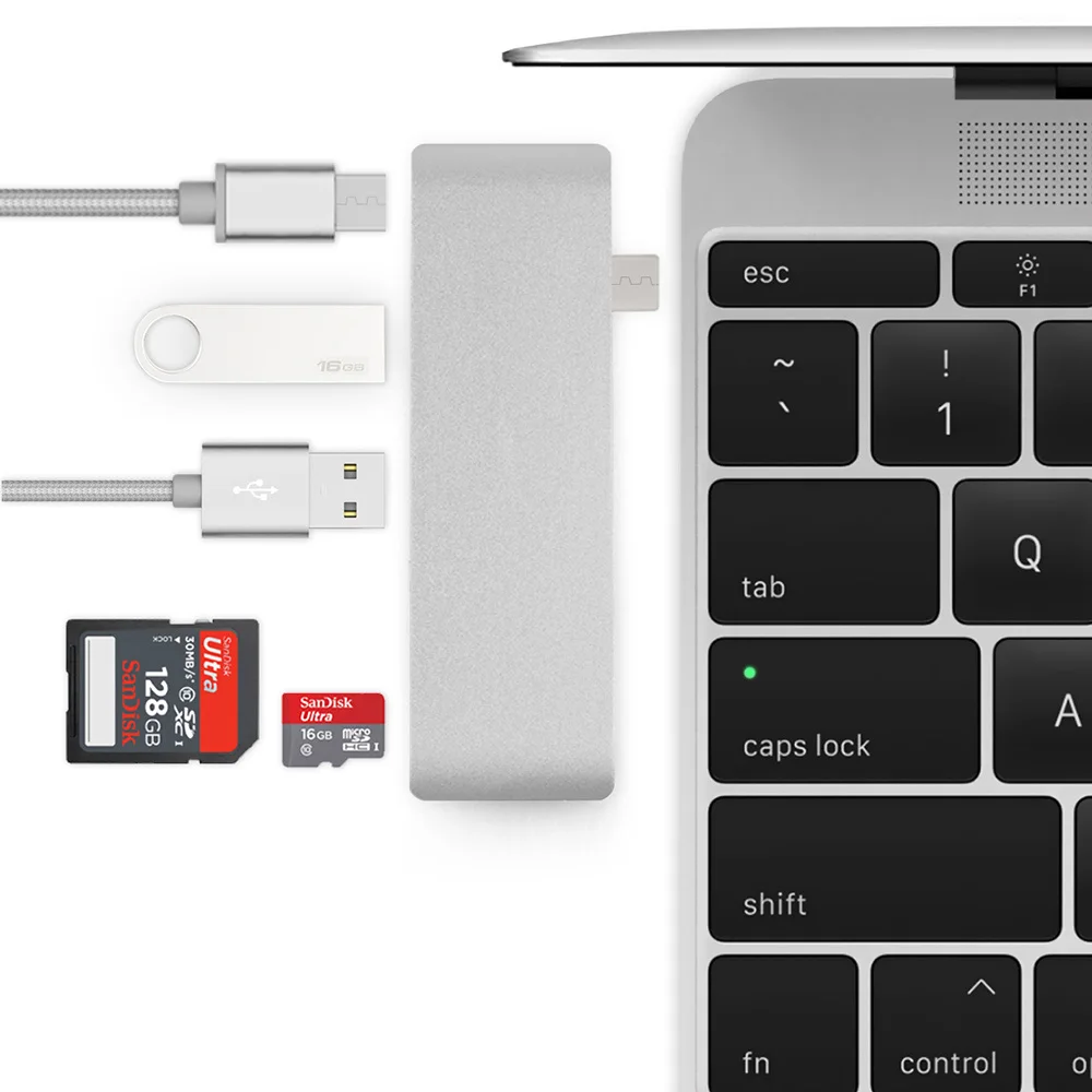 USB C концентратор для TF SD считыватель слот концентратор 3,0 PD Thunderbolt 3 USB C концентратор адаптер для MacBook New Pro Air 12 13 15 16 дюймов A2141