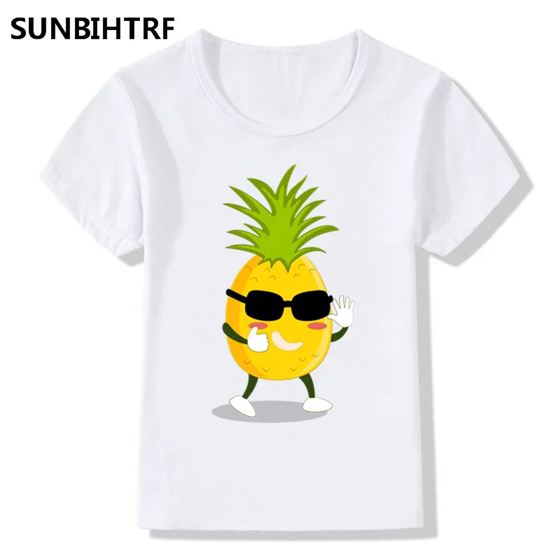 Модные детские Забавные футболки с рисунком ананаса и красоты детская одежда