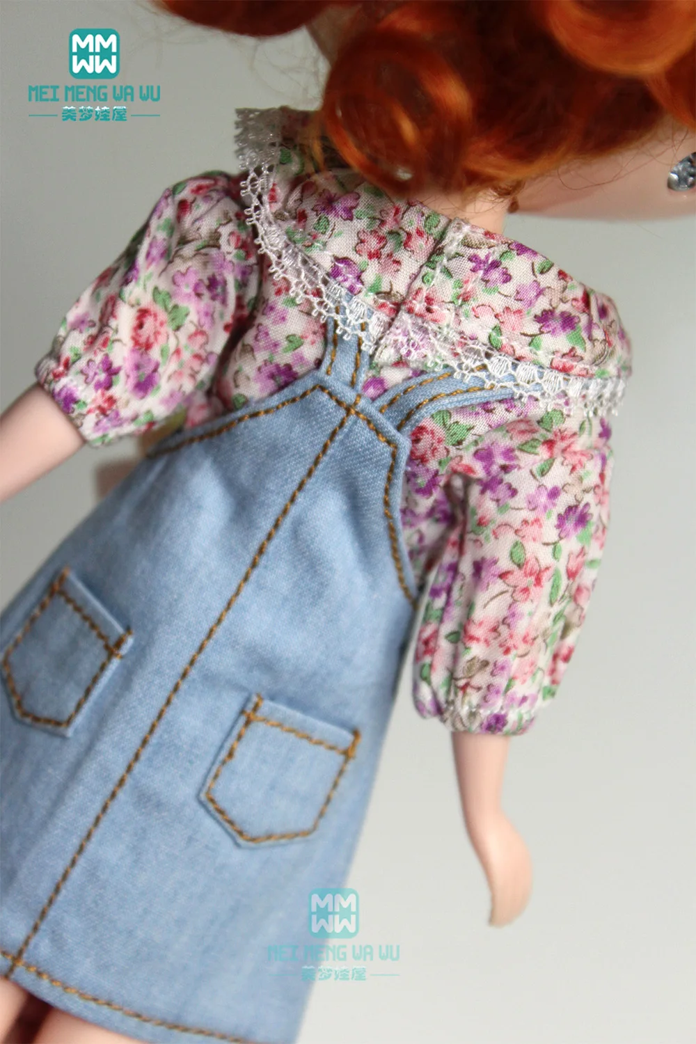 Кукольная одежда Blyth 1 шт. рубашка с цветочным рисунком платье на бретельках для