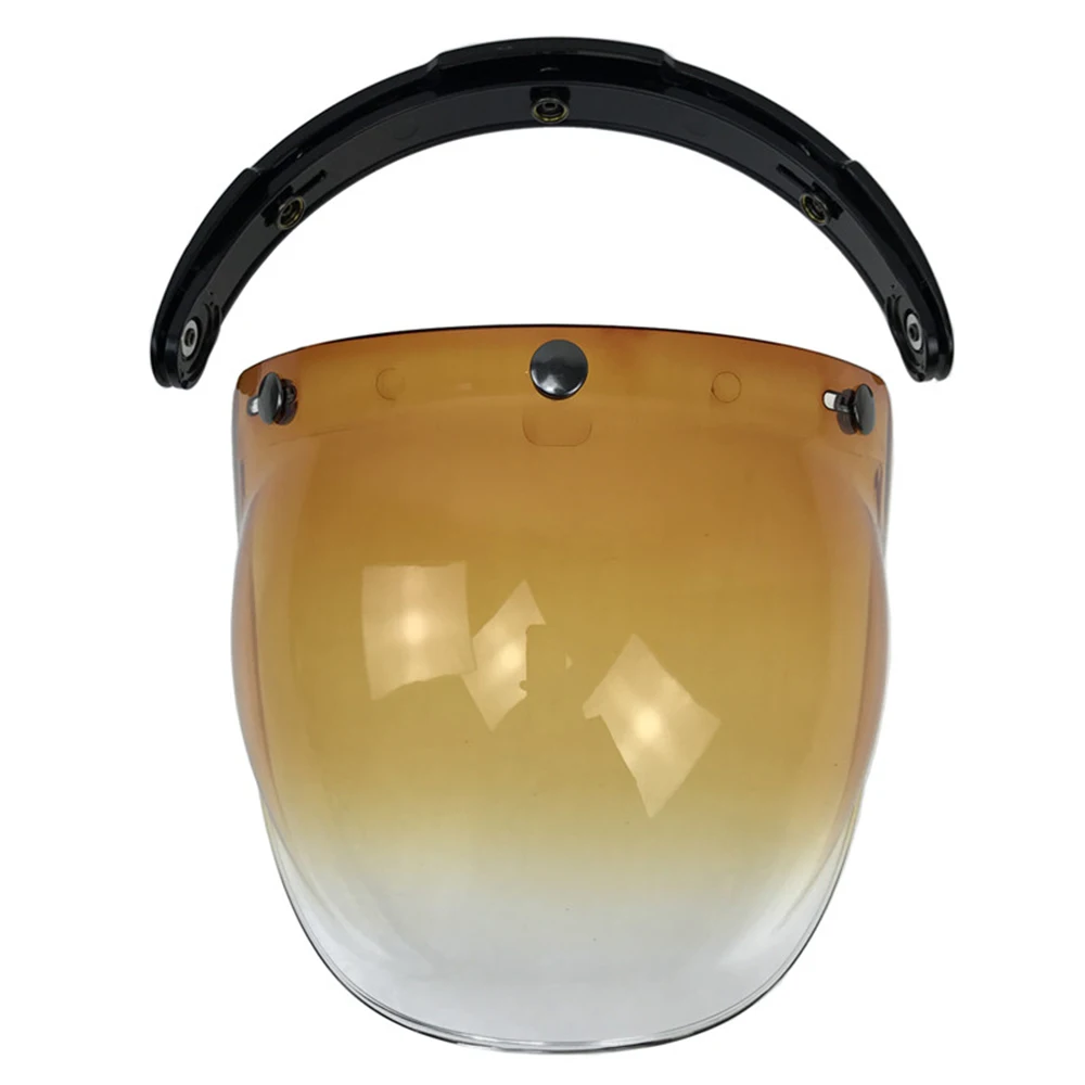 gradation Brown 3-Snap Bubble щит козырек для Biltwell гринго и Бонанза мотоциклетный шлем с тремя кнопка-объектив Винтаж противотуманное зеркало стиль - Цвет: gradation Brown