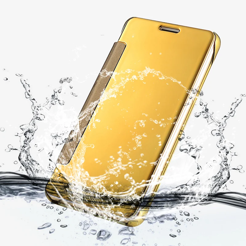 Чехол для Samsung Galaxy S9 S8 S7 Edge S6 зеркальный прозрачный чехол-книжка S5 C5 C7 Note 8 кожаный