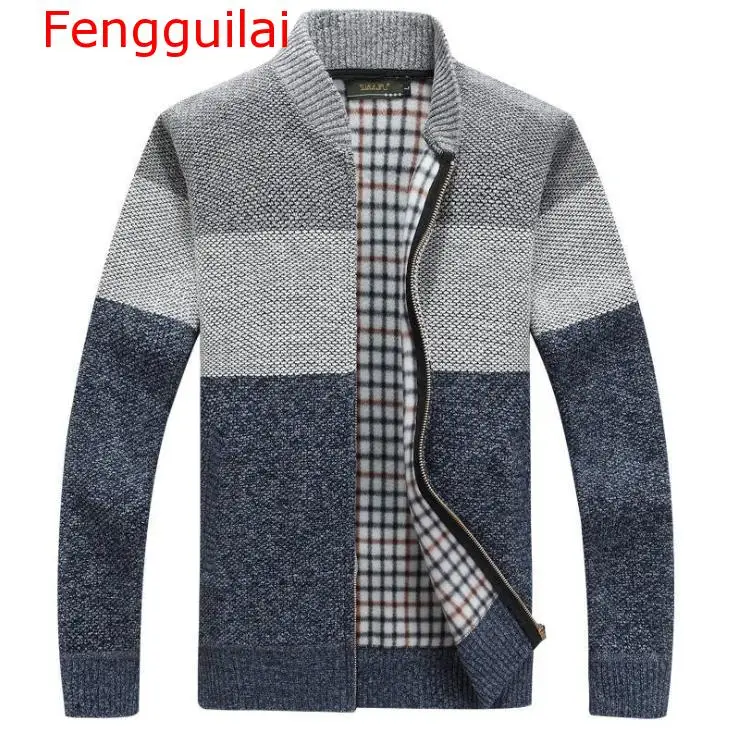 

Hoodies Sweater Men Cardigan Camisa Masculina Mens Slim Fit Hooded Knit Sweater Fashion Cardigans Plus Velet Coat Knitted Jacket