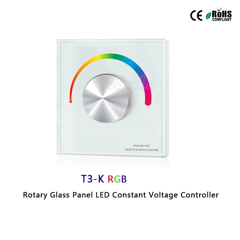 

T1-K/T2-K/T3-K Rotary Glass Panel Single Color LED Constant Voltage Controller for single color/color temperature/RGB led strip