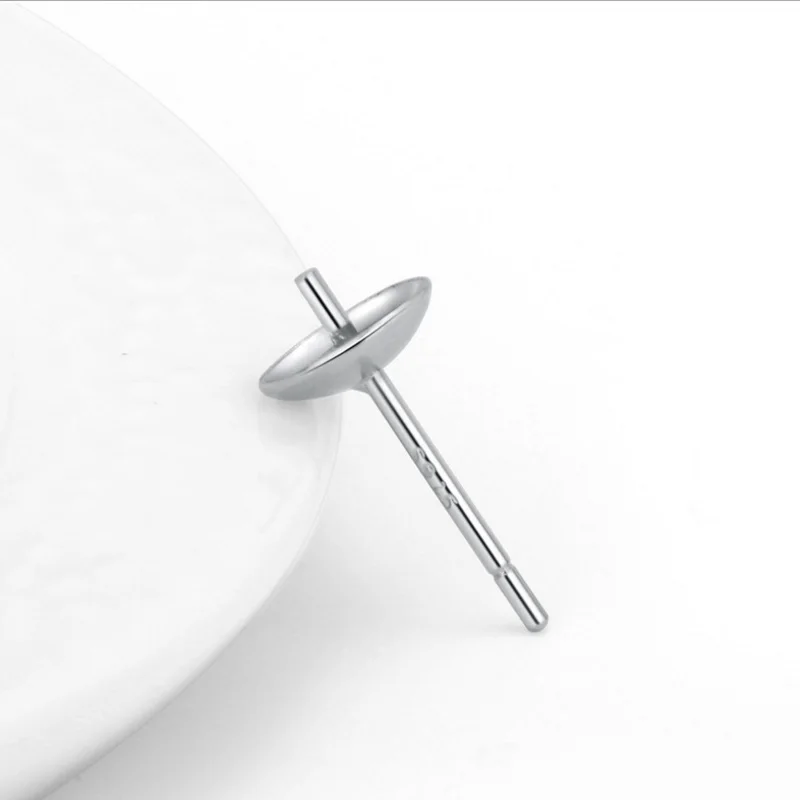 4pair Genuine 925 Sterling Silver Color Stud Earrings Pin Post Findings DIY Jewelry Accessories