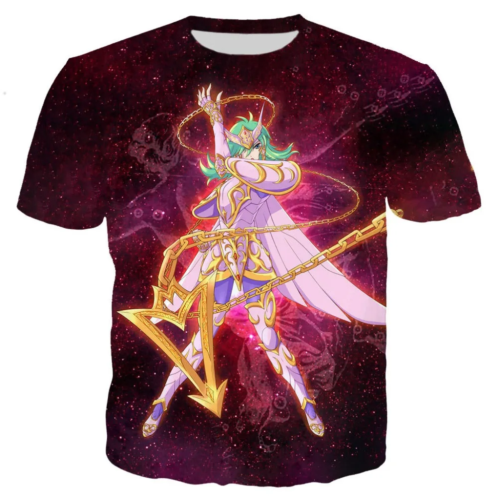 Последние аниме Saint Seiya футболки для мужчин/женщин 3D печать короткий рукав Harajuku