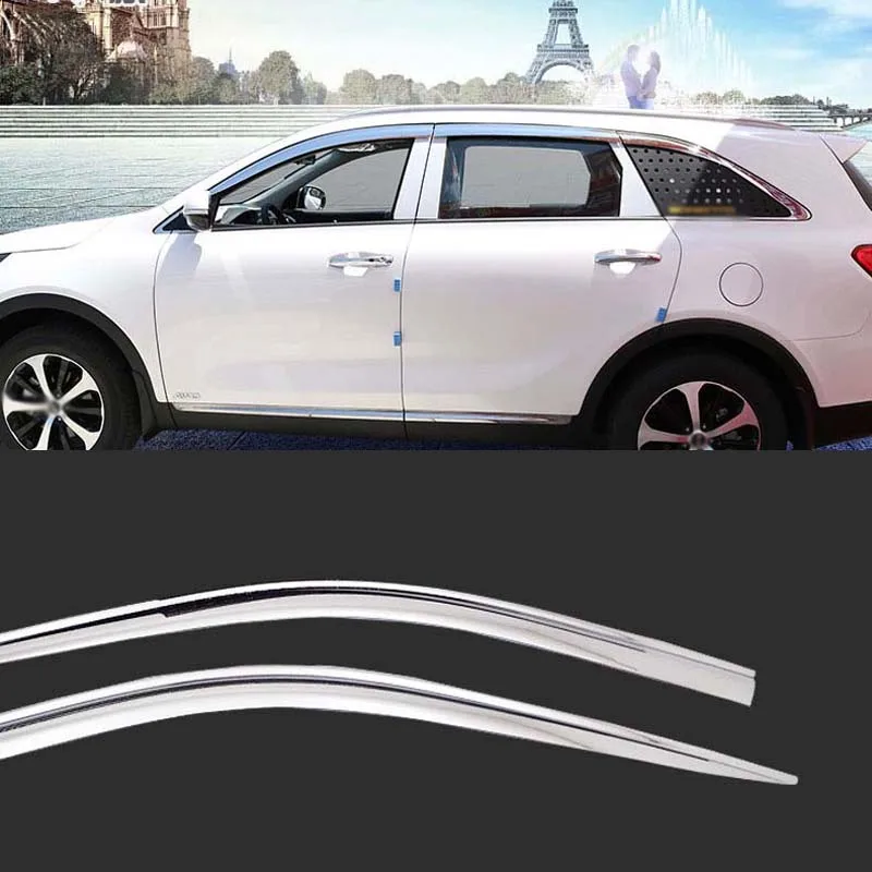 1 комплект новый хромированный козырек от солнца и дождя для Kia Sorento 2014 2018|Навесы