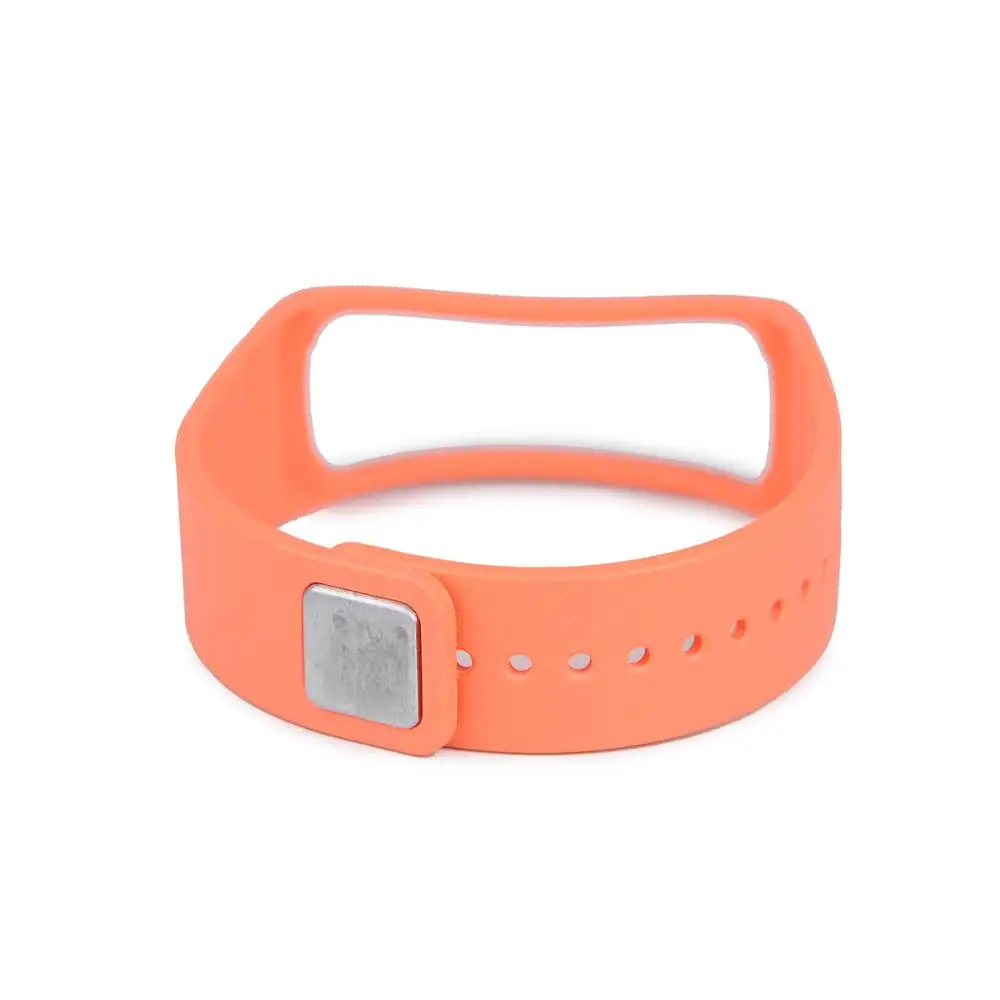 light orange Лучшая цена 1 шт. сменный резиновый браслет для samsung gear Fit R350 смарт-браслет ремешок часы с металлическими застежками - Цвет: light orange