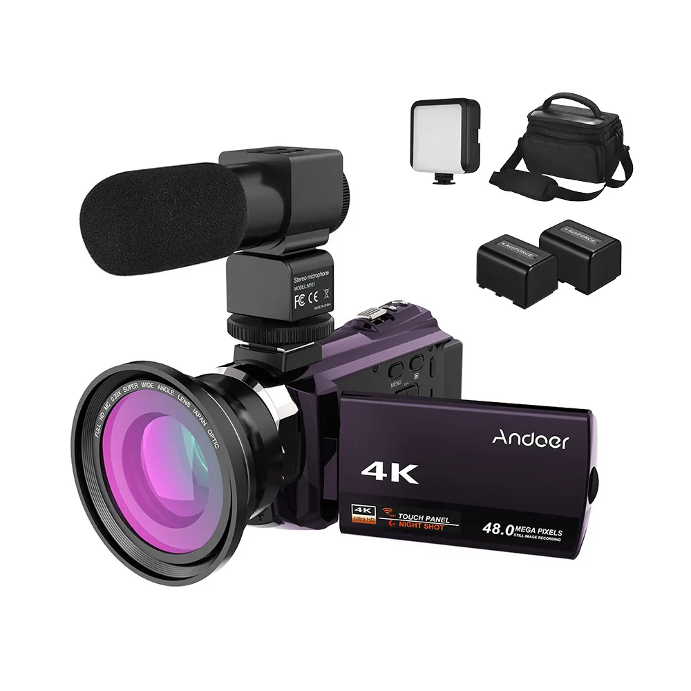 Andoer 4K 1080P 48MP цифровая камера с Wi-Fi для видео Камера ИК ночного видения 16X цифровой зум 3 дюймов емкостный сенсорный экран