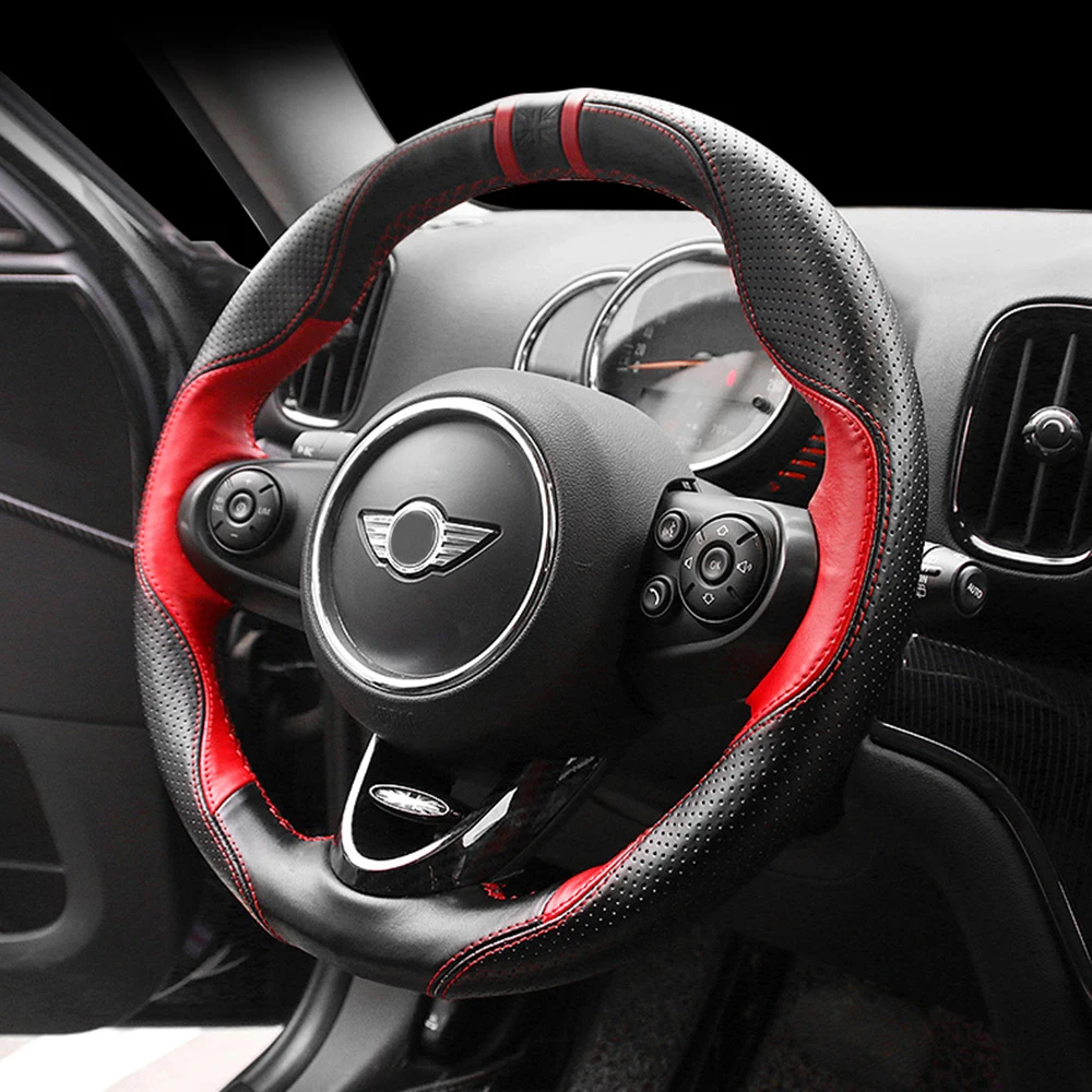 Чехол на руль автомобиля из искусственной кожи для Mini Cooper One d JCW S F55 F56 F60|Чехлы