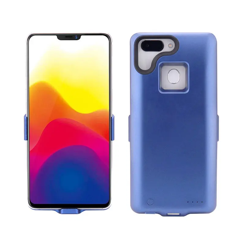 5000 мА/ч, Батарея Зарядное устройство чехол для OPPO X20 X21 R15 R11 R11S Мощность внешний аккумулятор ультра внешнего резервного зарядки крышка для Vivo Y85 Y79 - Цвет: Синий