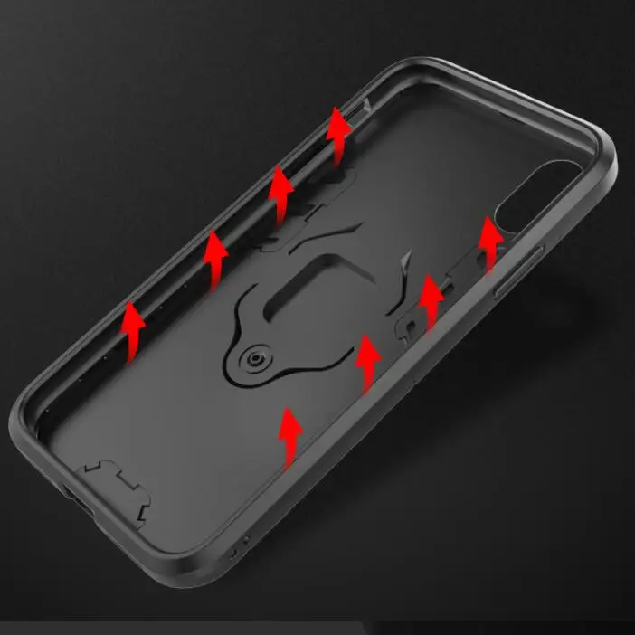 For iPhone 5 6 6S 7 8 Plus X XS MAX XR Case Magnetic Suction Ring Bracket Cases Silicone Rubber Hard Armor Cover |
