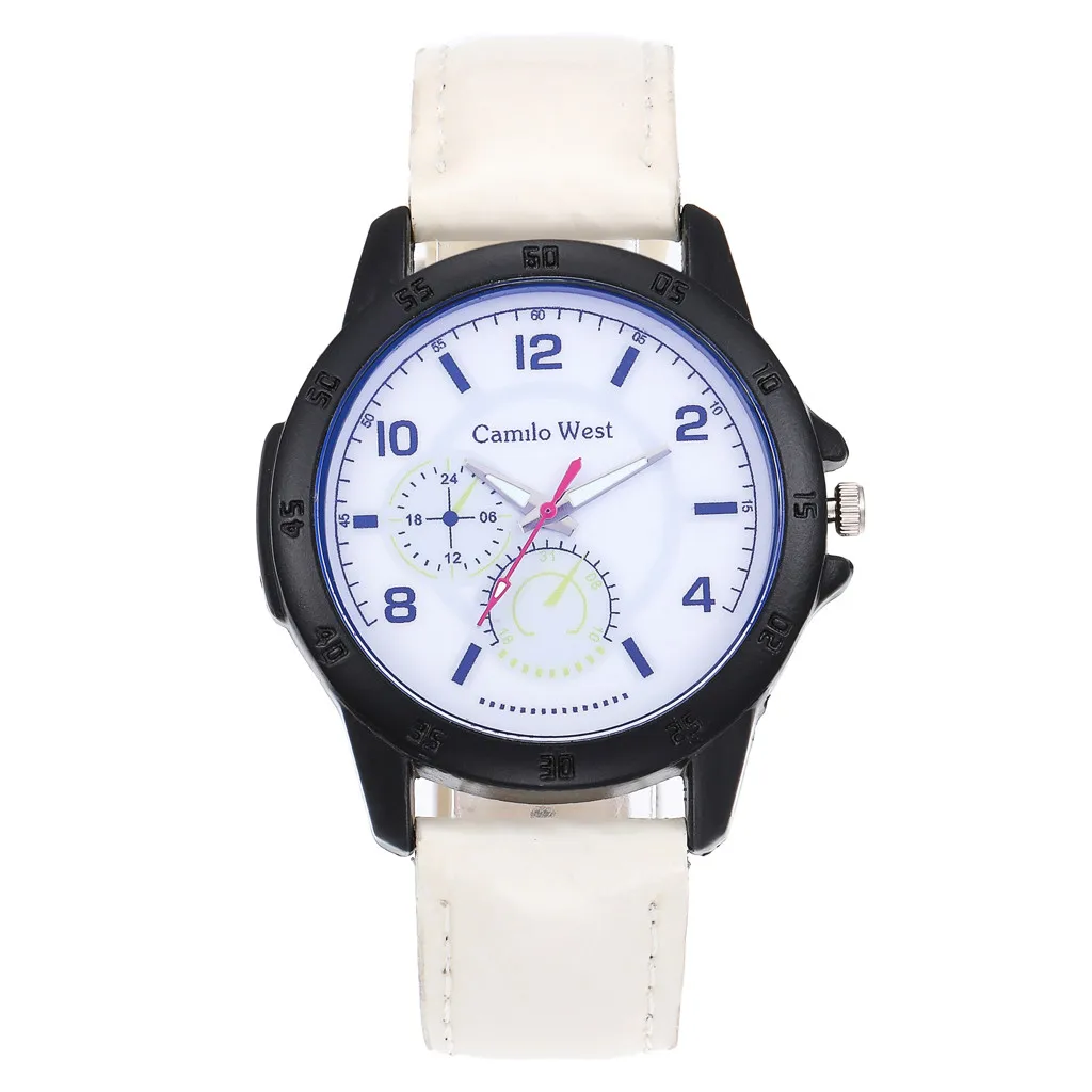 Модные Женские кварцевые часы с синим стеклянным циферблатом повседневный