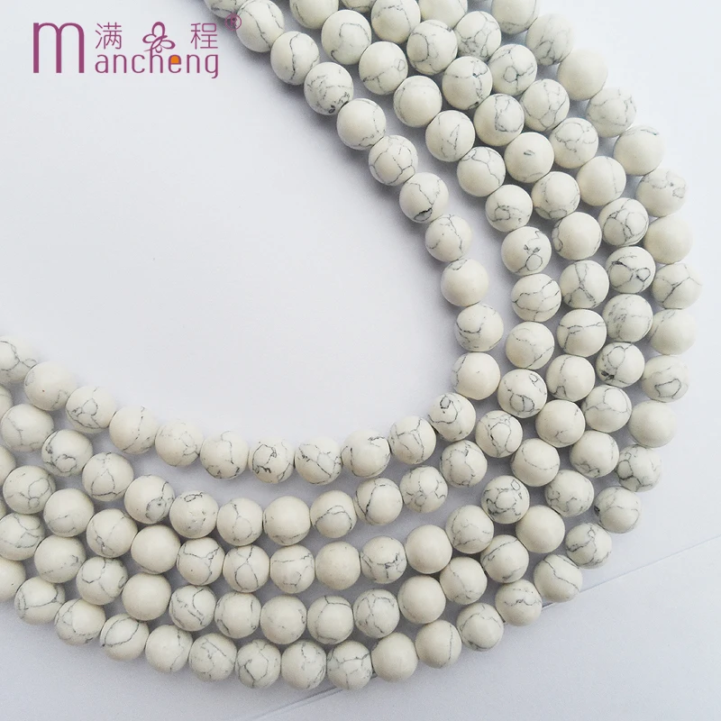 Натуральный Полудрагоценный Круглый 10 мм Howlite белый бирюзовый камень Бусины
