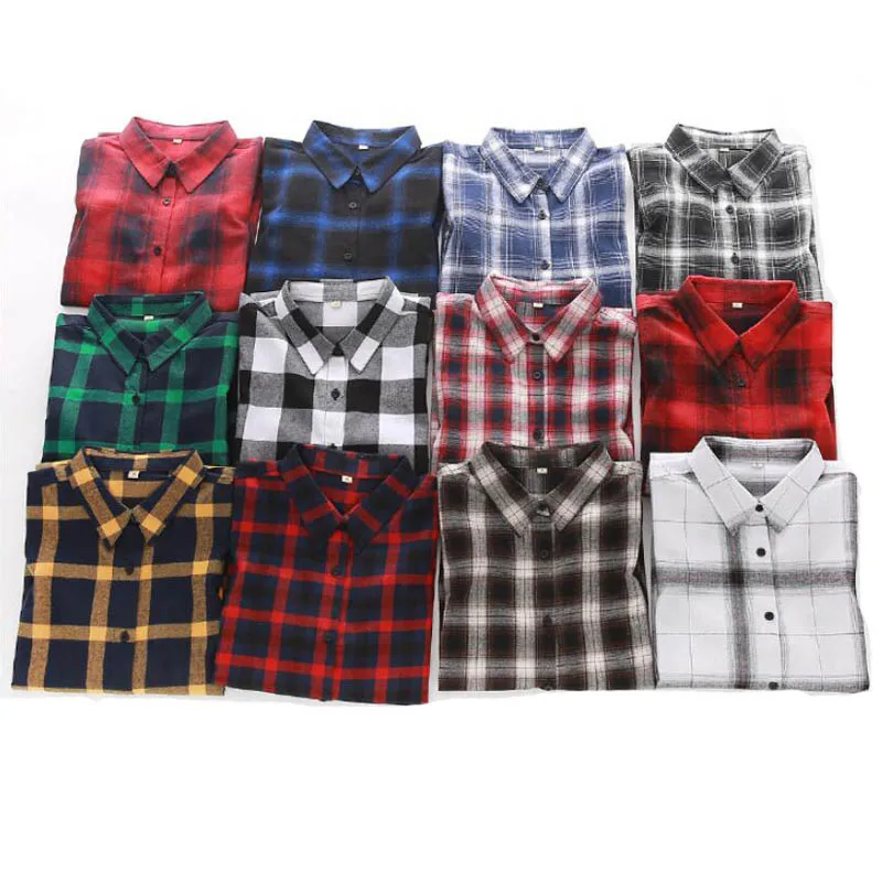 Женские клетчатые рубашки в японском стиле свободные Весенние блузки с длинным