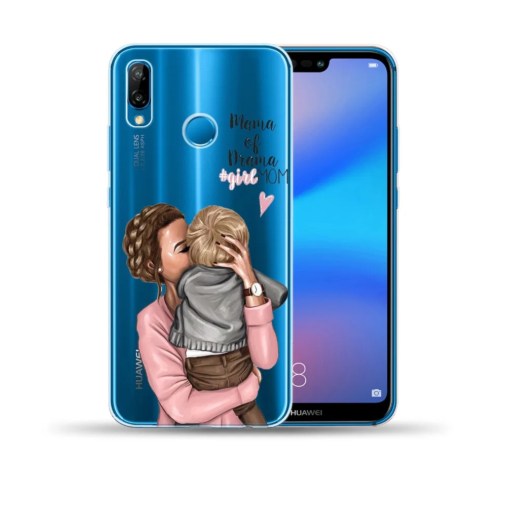 Детская мама девочка королева Мягкий ТПУ чехол для Huawei P8 P9 P10 P20 Lite P30 Pro