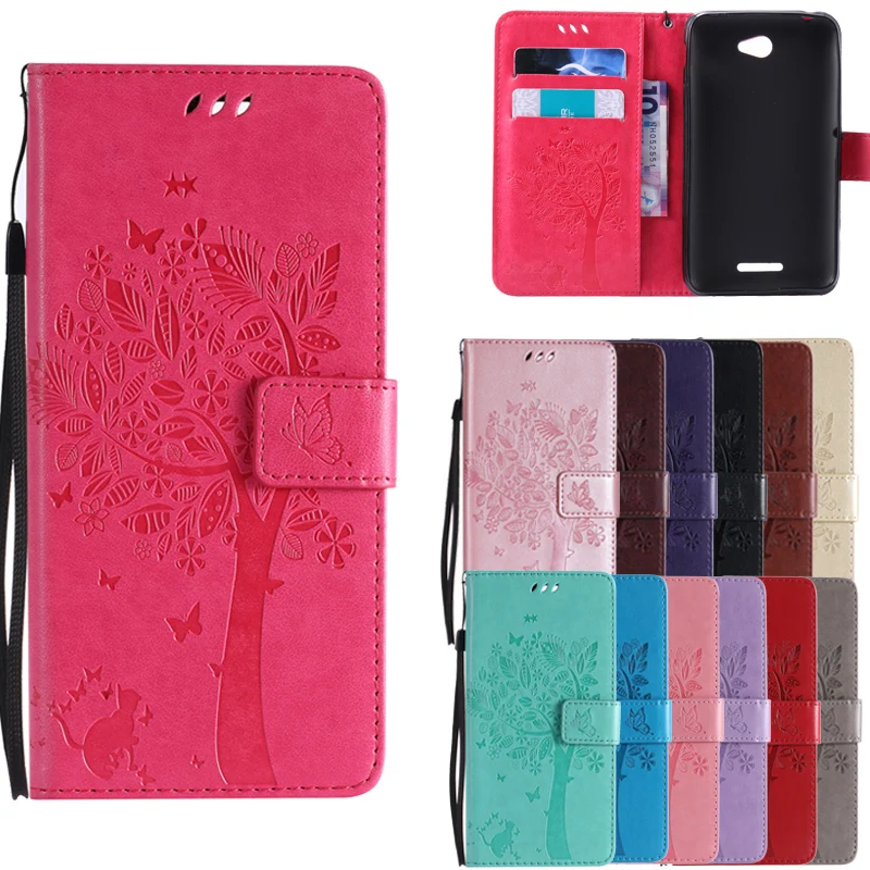 Магнитный чехол кошелек с откидной крышкой кожаный для Sony Xperia E4 Dual E2115 E2105 3D