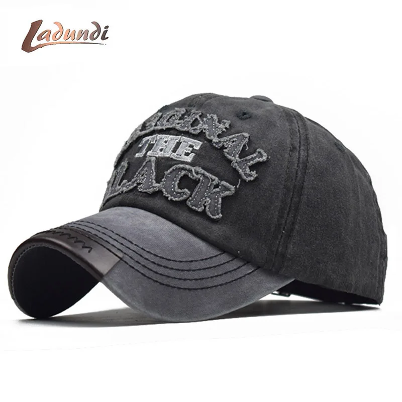 LADUNDI Черная бейсбольная кепка Женская модная хип-хоп мужская Ретро промытая
