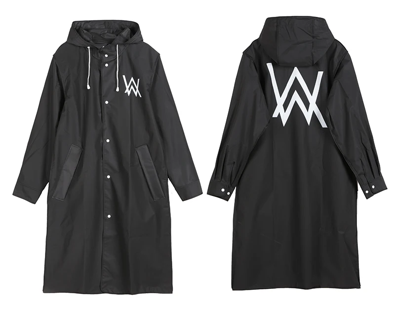 WV EVA черный взрослый плащ Alan Walker узор открытый мужской длинный Стиль Пешие прогулки пончо Environ мужчин Тал дождевик - Цвет: WV