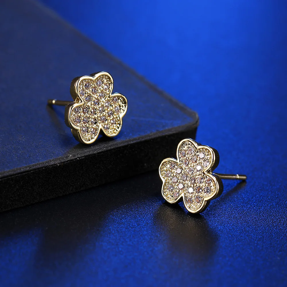 Серьги-пусеты в европейском стиле элегантные серьги-пусеты золотого и