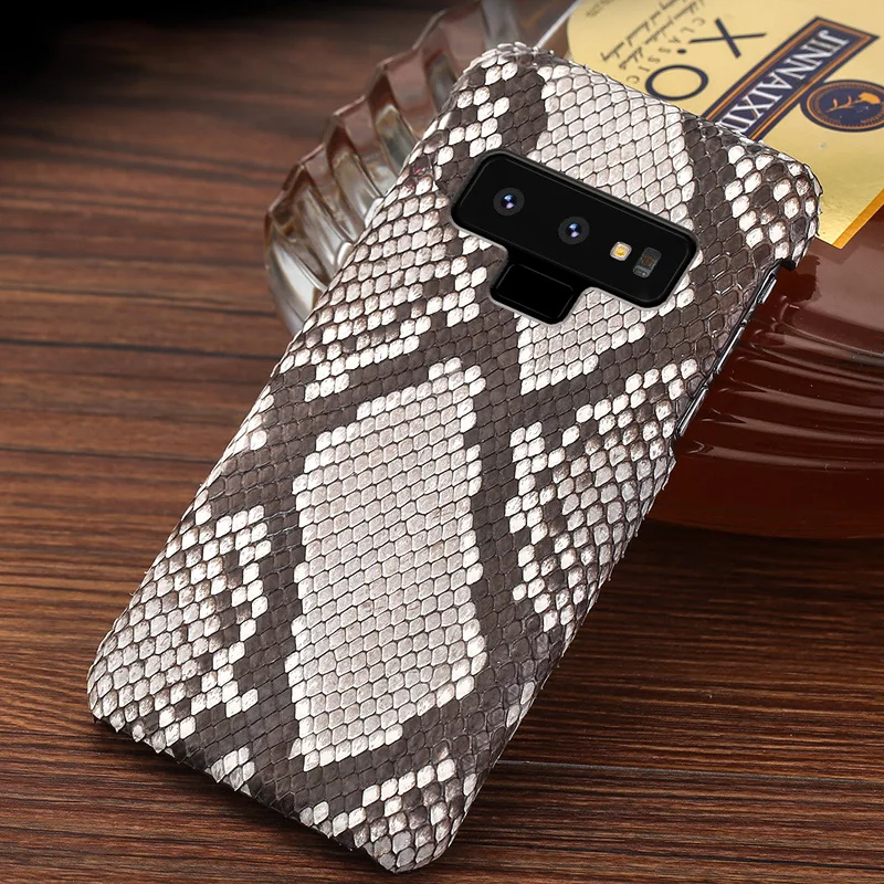 Роскошные чехлы для телефонов Samsung Galaxy S6 S7 S8 S9 S10 Plus чехол из настоящей кожи питона