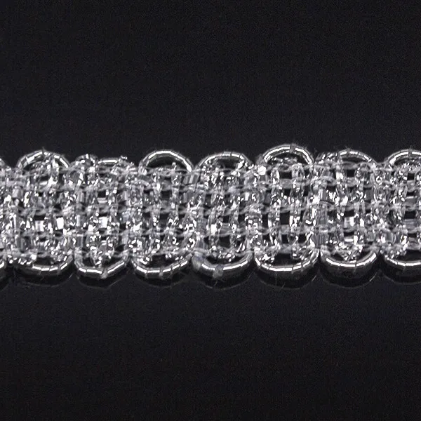 11 мм плетеная Серебряная кружевная отделка металлические украшения аппликация