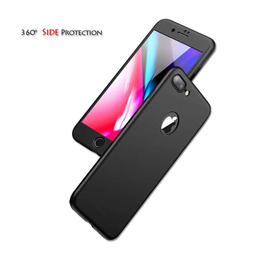 Phone Case 360 Full Protective For iPhone 8 7 Plus 6 6s 5 5S SE X 10 Cover XR Xs Max Cases With Glass |