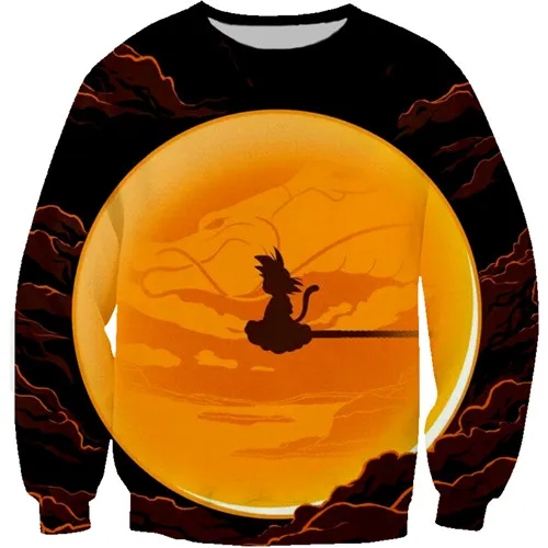Толстовки с капюшоном PLstar Cosmos Dragon Ball z детские толстовки с 3D капюшоном для мальчиков худи с принтом аниме Гоку детский пуловер с круглым вырезом черный с капюшоном