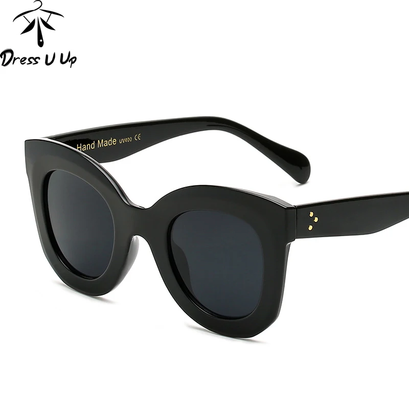 

DRESSUUP Fashion Big Frame Sunglasses Women Brand Designer Vintage Rivet Shades Female Sun Glasses Oculos De Sol Feminino