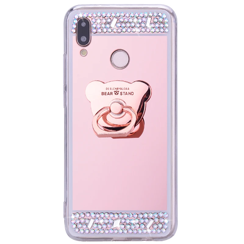 Зеркальный блестящий чехол с кольцом для Huawei P30 Pro lite Y7 2019 Y6 Y9 P Smart Z Honor 10i 20 s View 30