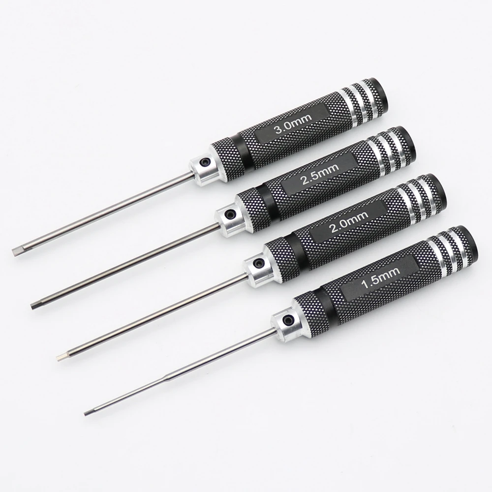 

4Pcs 1.5/2/2.5/3.0mm Black Hex Drivers Allen Wrench Repair Tool Set for RC Cars