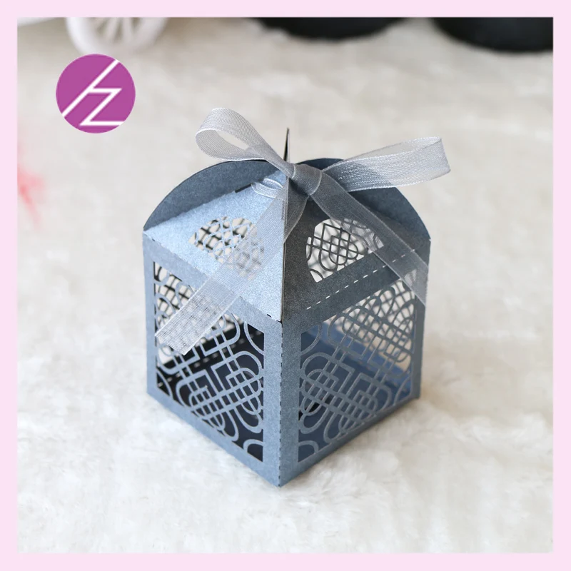 

100pcs/lot laser cut pearlized paper craft Pretty Pattern mini cupcake boxes Birthday party wedding favors gift box