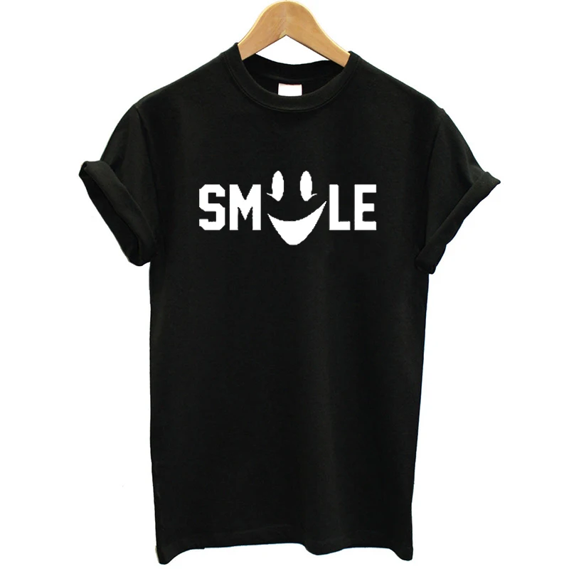 Женская футболка ONSEME с надписью Smile shape коротким рукавом | одежда