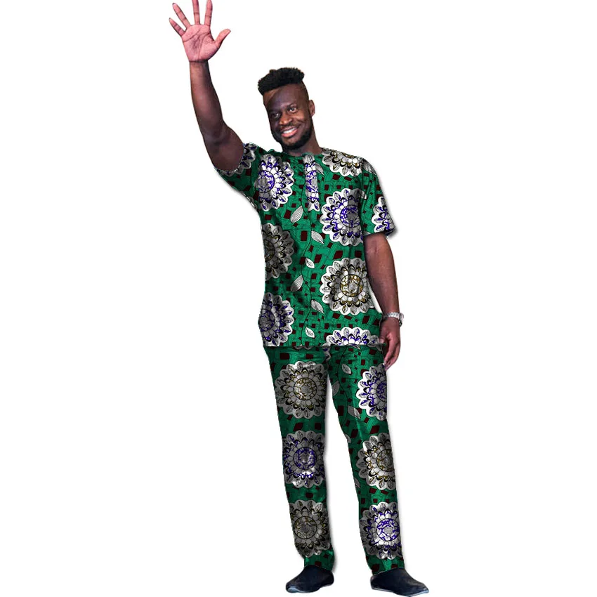 New Design African M Clothes Sets Men Tops+Trousers Set Fashion Printing Dance Festive Costume Africa Clothing Customized | Тематическая