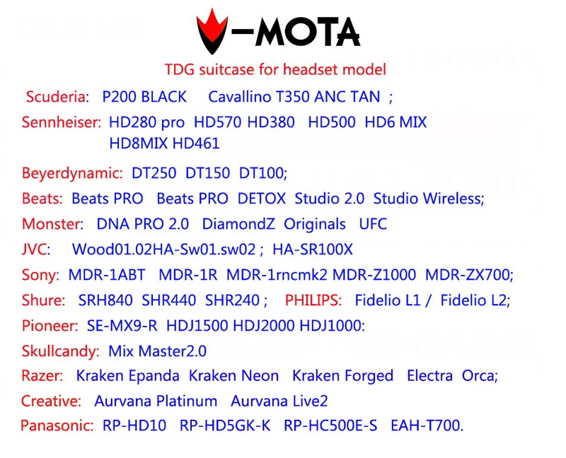 V-MOTA TDG наушники чемодан коробок для Ultrasone Edition8 ED5 ED8 ED9 HIFI 650 PROline 750, pro 900, HIFI 680(чемодан для гарнитуры