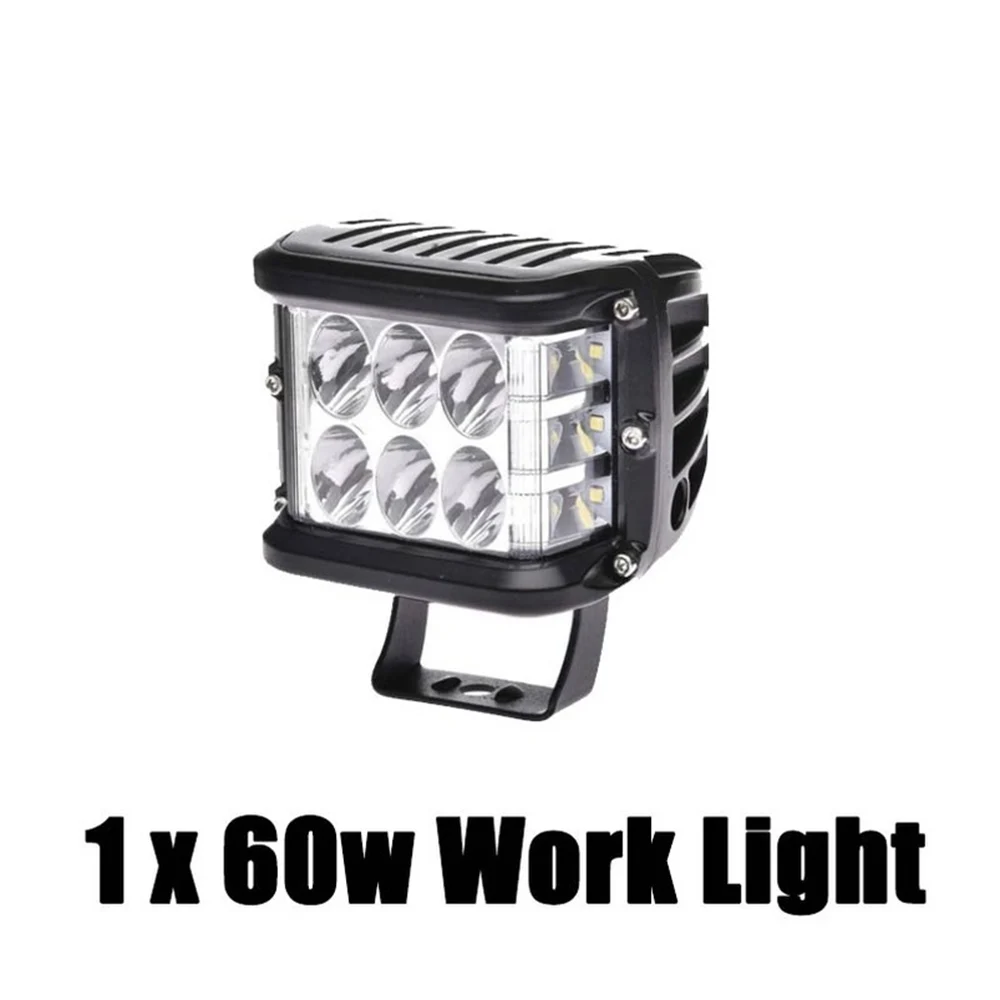 1PC 2 шт. 3 боковые шутер светодиодный рабочий светильник " дюймов 60W 12V 24V рабочий светильник для вождения Offroad Лодка автомобиль тягач 4x4 внедорожник ATV - Цвет: 1PC