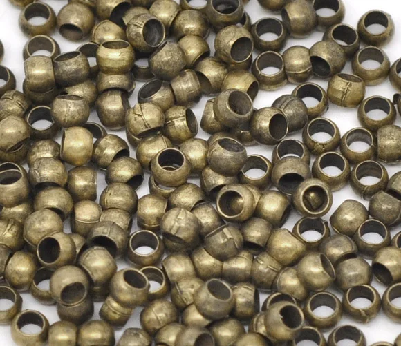 Бесплатная доставка 500 шт. обжимные бусины из античной бронзы фурнитура для