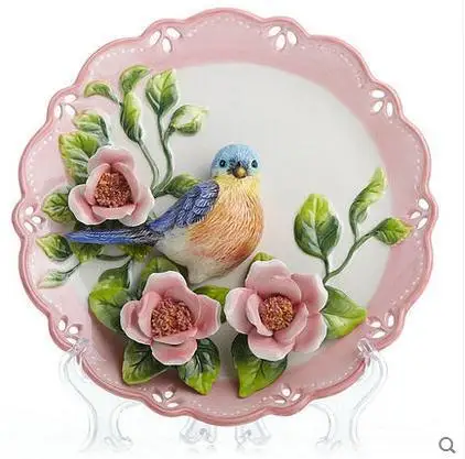 

Blue Magpie Decorative Wall Dishes Porcelain Decorative Plates Vintage Home Decor Crafts Room Decoration Gift Figurine