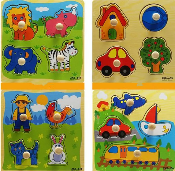 1 шт. деревянные пазлы Развивающие игрушки для детей с рисунком в виде животного