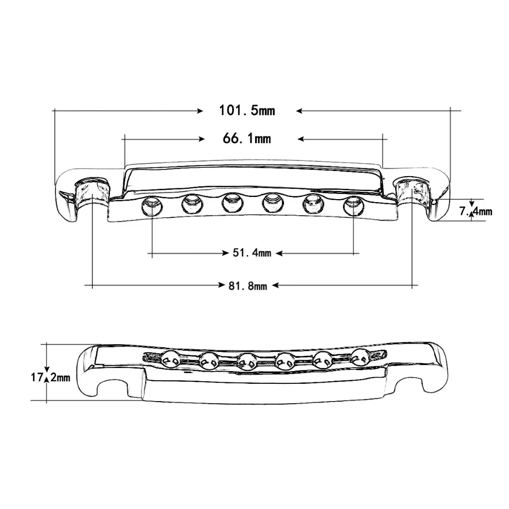 Новый Электрический гитарный Струнодержатель хвоста LP хвостовый мост хром для