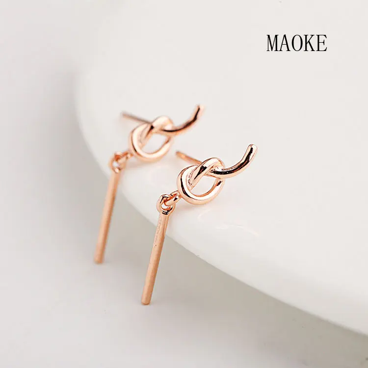 Рекламные S925 Серебряные серьги из розового золота с инкрустированным цирконием